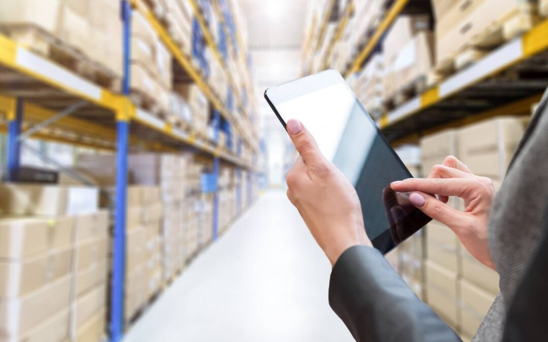 A manager using inventory management software