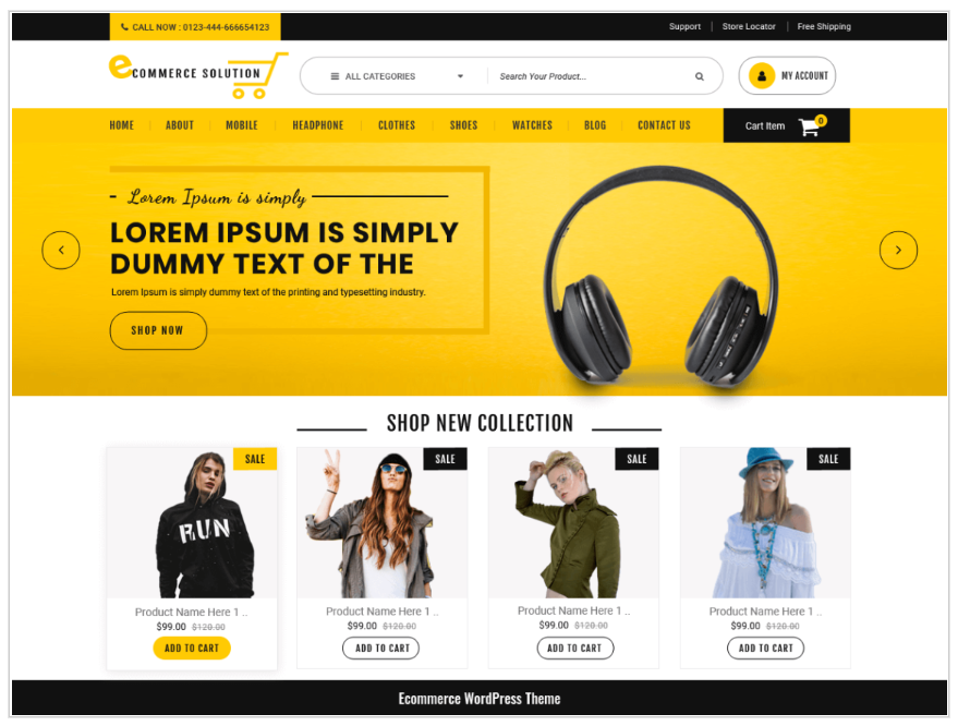 eCommerce solution free ecommerce WordPress theme