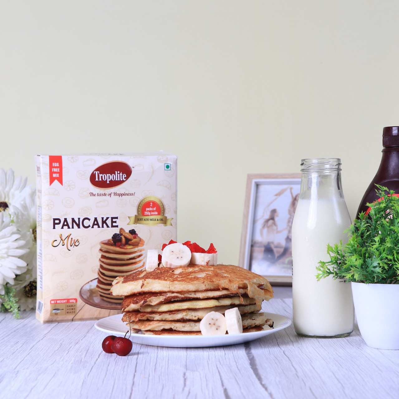 Food photography pancake mix tropolite