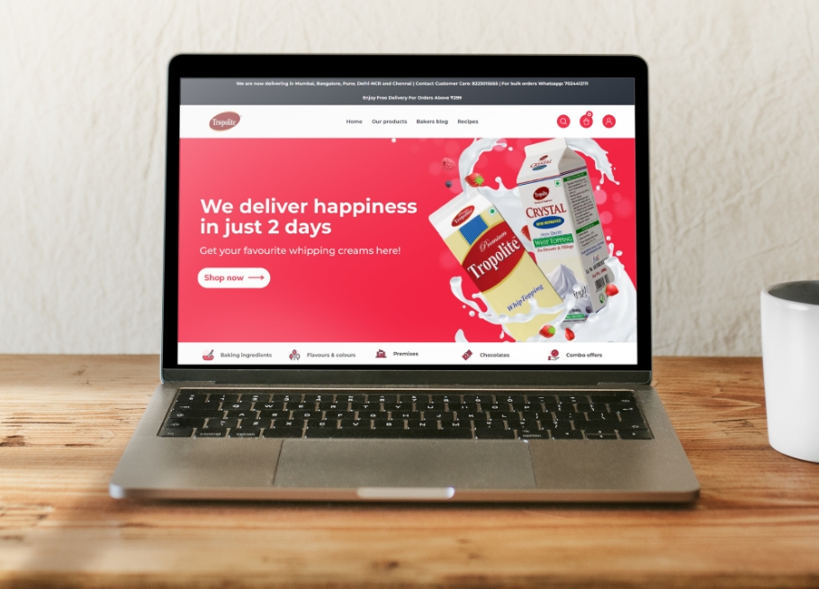 2 tropolite baking product web design
