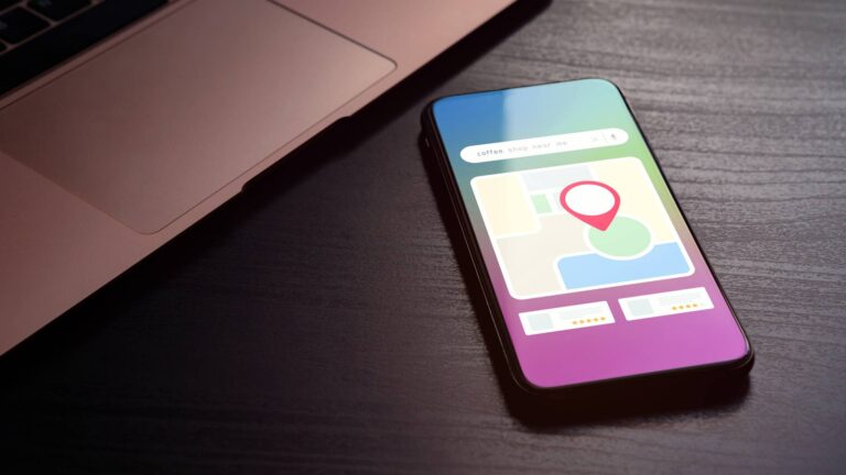 A mobile showing search results after doing local SEO for the brand