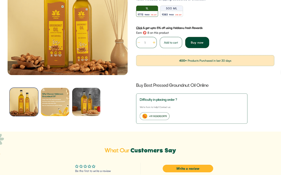 Hebbevu fresh ecommerce website