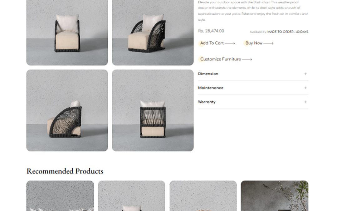 Chairs and company website design