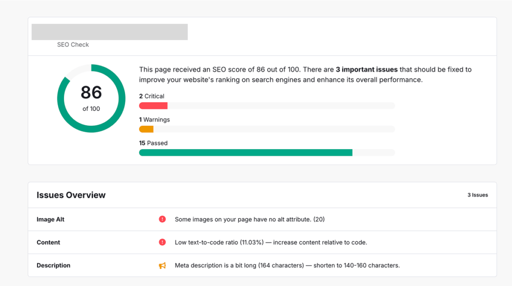 seoquake dashboard