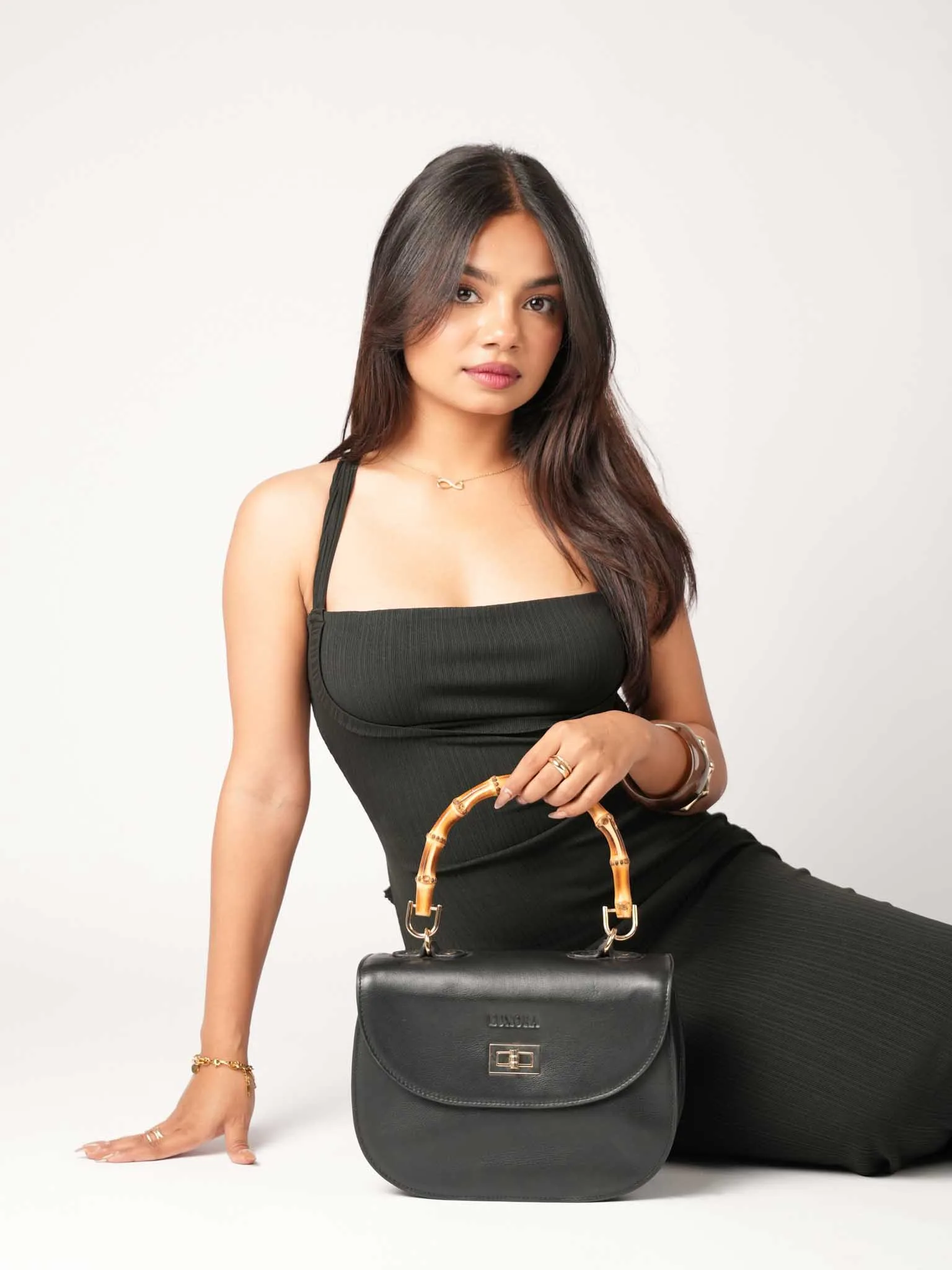 Luxora leather bag product photography