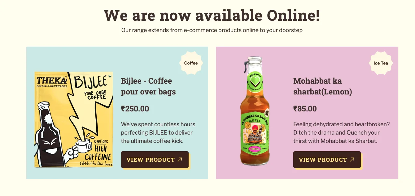 theka coffee website